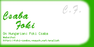 csaba foki business card